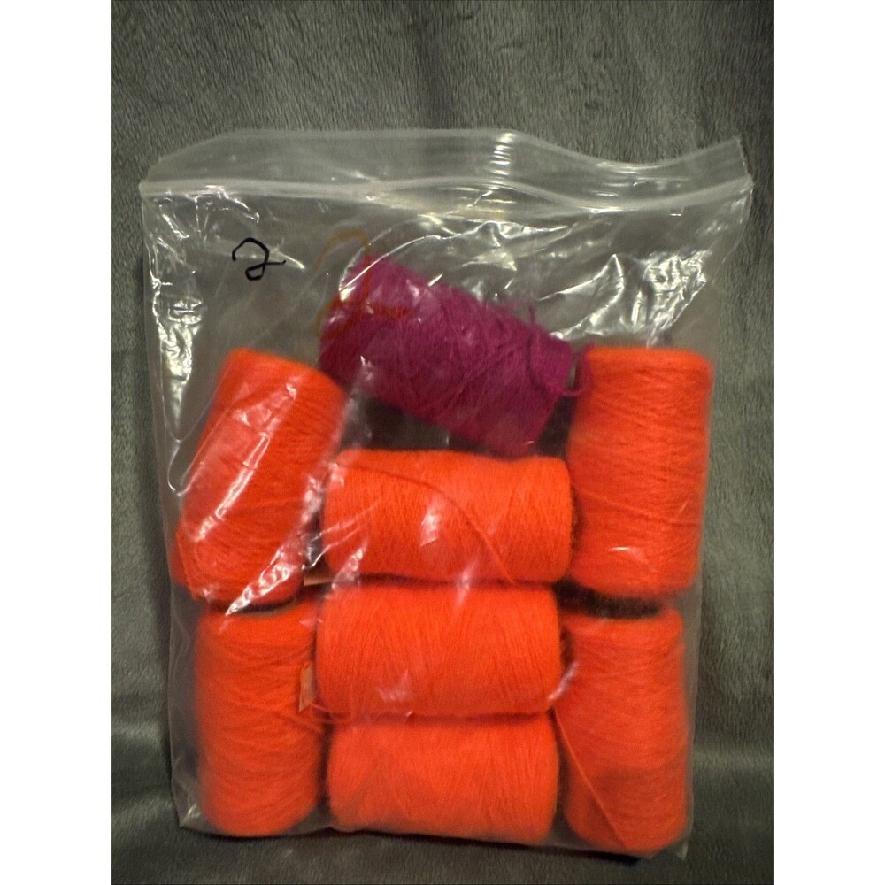 Vintage 80s 8 pc Punch Embroidery Thread Clarke's Mixed Colors Bag 2